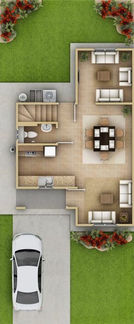 ARQUITECTÓNICO SANTA LUCIA PLANTA BAJA 01 con concreto